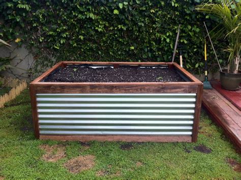 garden planter boxes metal|planter box with galvanized metal.